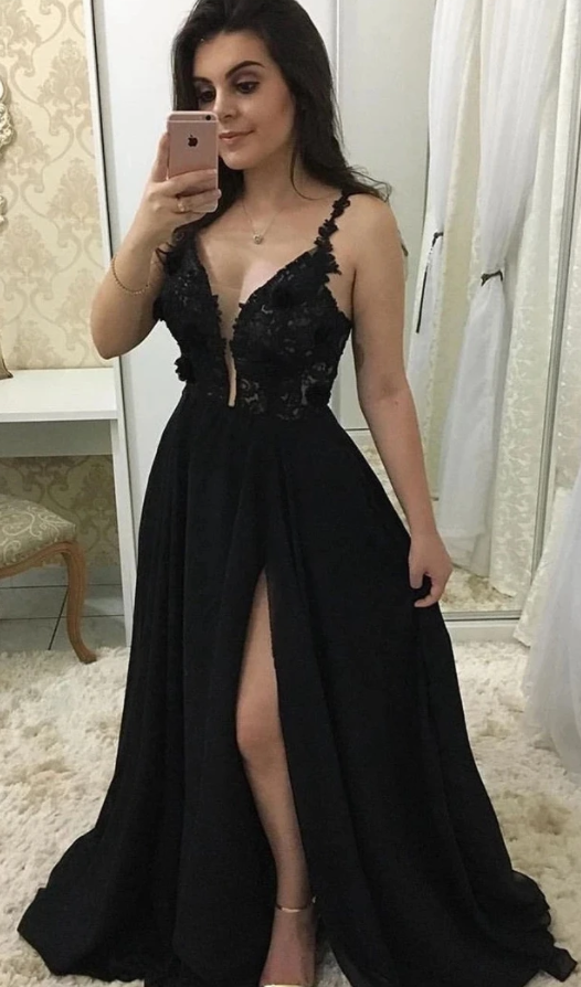 Prom Dress with Slit, Prom Dresses, Evening Dress, Dance Dress, Graduation School Party Gown P7183