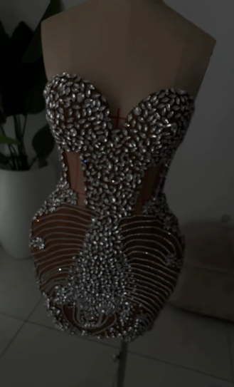 Sexy Strapless Champagne Birthday Dresses Sparkle Birthday Outfits P794