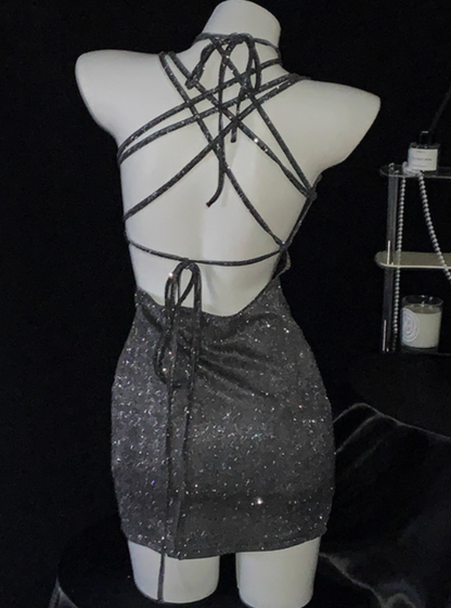 Sexy Straps Lilac Backless Short Cocktail Dress Short Sheath Homecoming Dress S671