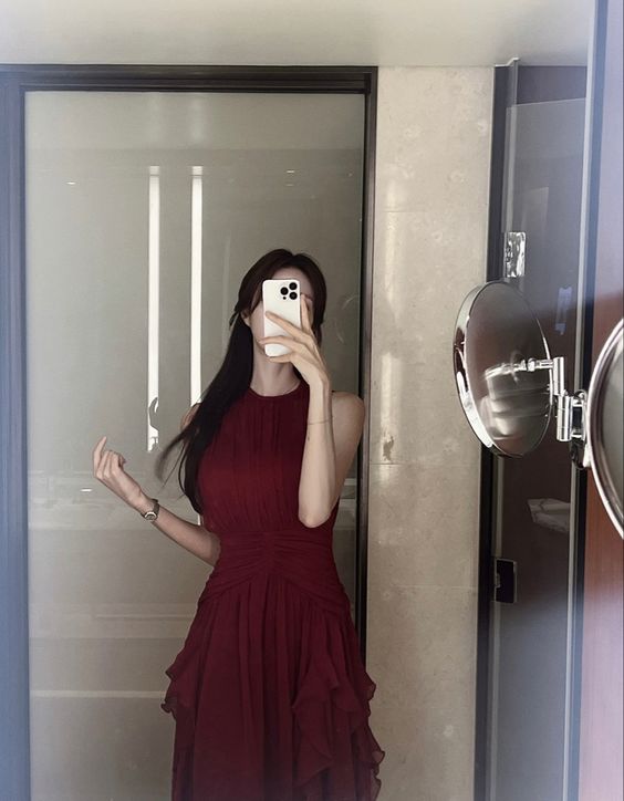 Glamorous A line Scoop Sleeveless Burgundy Long Prom Dress P963