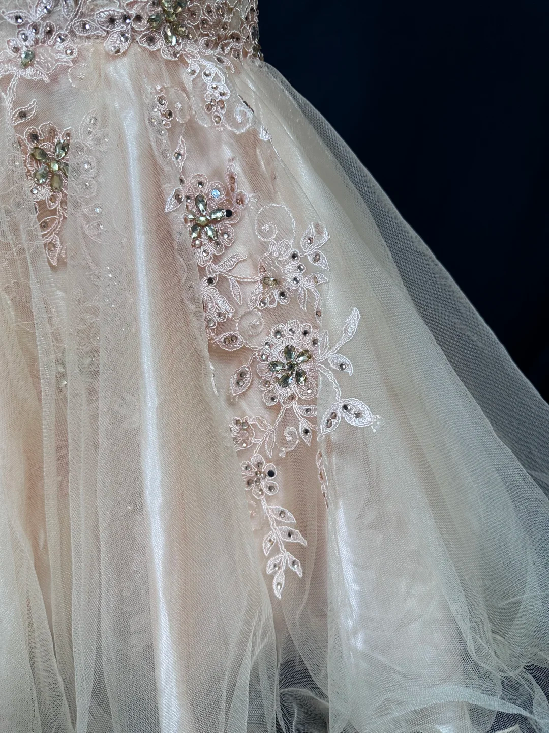 Cute Peach Powder Lace Beaded Mini Birthday Dress Strapless A Line Homecoming Dress  S430