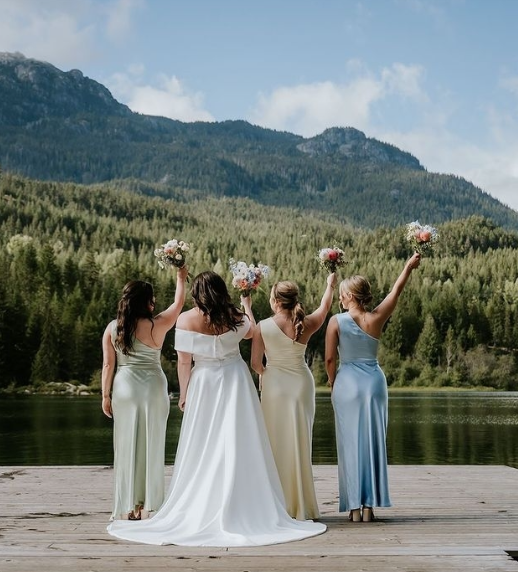 Pretty Sheath One Shoulder Baby Blue Satin Bridesmaid Dress Evening Dress with Slit SH3204