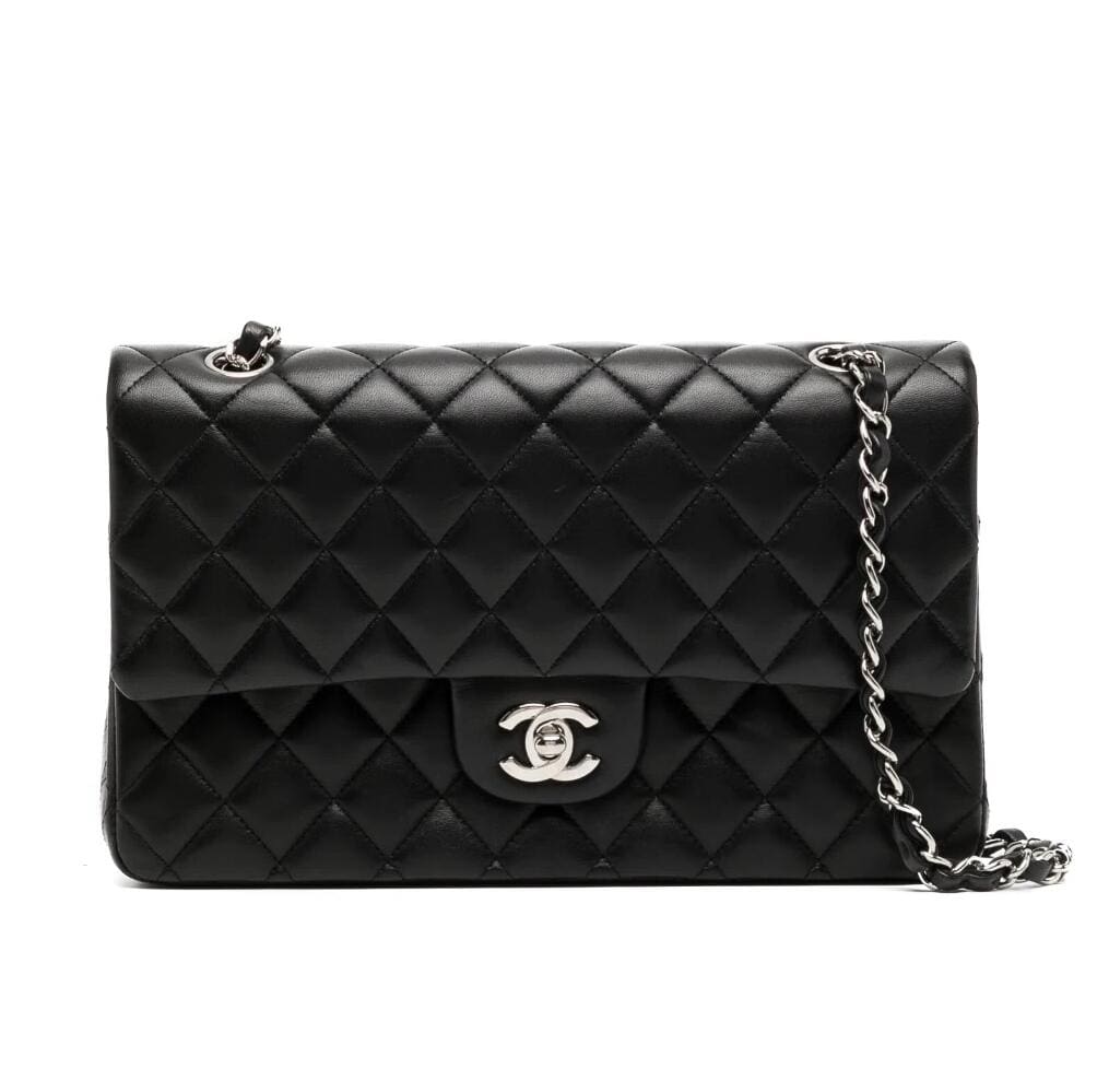 CHANEL CLASSIC HANDBAG Lambskin & Silver Metal