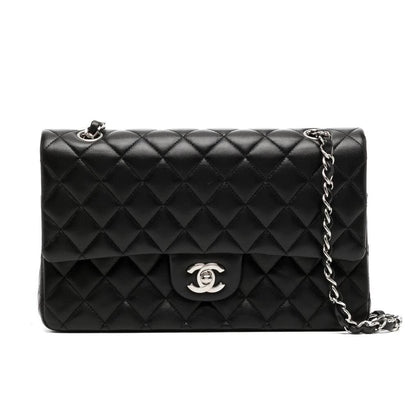 CHANEL CLASSIC HANDBAG Lambskin & Silver Metal