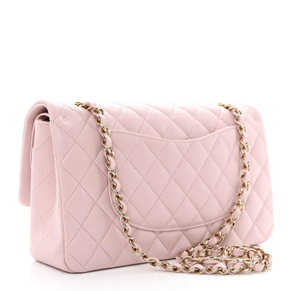 CHANEL Caviar Quilted Medium Double Flap Light Pink