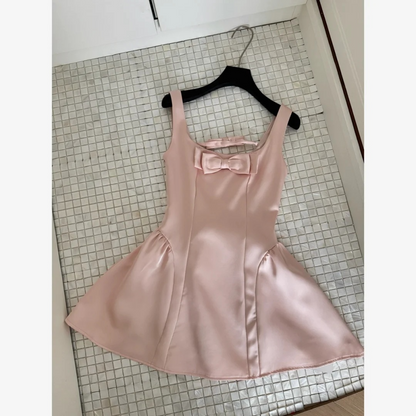 Cute A Line Straps Pink Satin Short Homecoming Dress Birthday Dress SH3149
