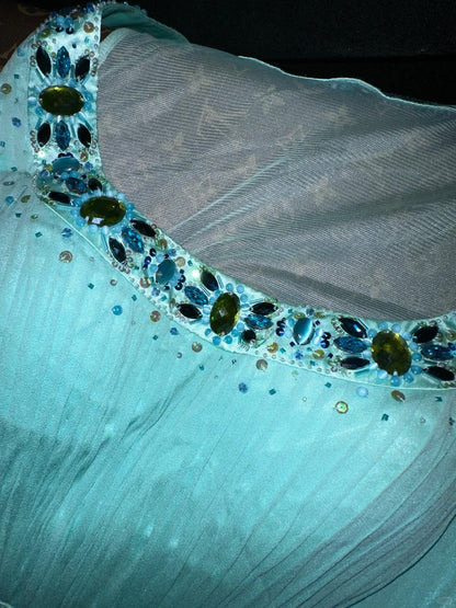 Blue Beaded Gorgeous Homecoming Dress Short Tulle Ball Gown Evening Dress gh4427