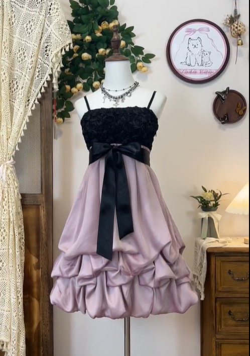 Unique Spaghetti Straps Rose Flowers Birthday Outfits Lavender A Line Homecoming Dress  S459