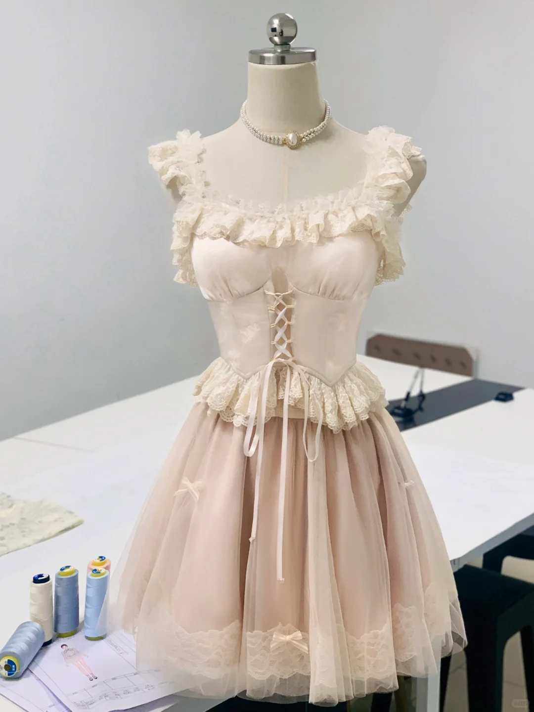 Cute Light Blush Pink Tulle Lace A Line Birthday Dress Formal 6th Grade Homecoming Dress S963