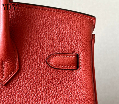 H BIRKIN TOGO 25 RED GOLD HARDWARE 25CM