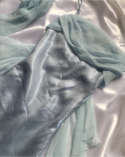 Purple/Mint Green Elegant Spaghetti Strap Long Tulle Ball Gown Evening Dress Party Dress gh3304