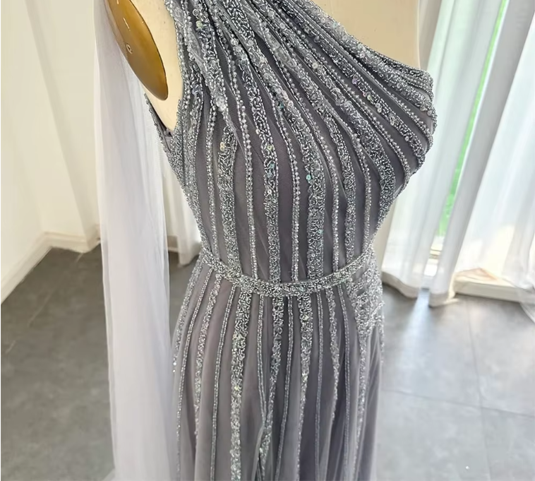 Yellow/Green/Purple shiny elegant exquisite beaded long tulle ball gown unique evening dress gh1876