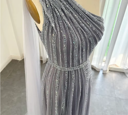 Yellow/Green/Purple shiny elegant exquisite beaded long tulle ball gown unique evening dress gh1876