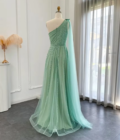 Yellow/Green/Purple shiny elegant exquisite beaded long tulle ball gown unique evening dress gh1876