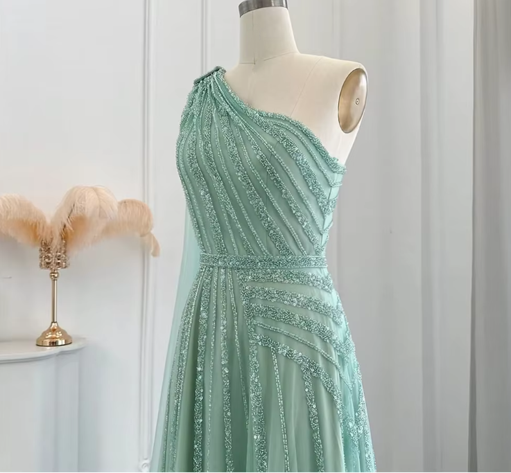 Yellow/Green/Purple shiny elegant exquisite beaded long tulle ball gown unique evening dress gh1876