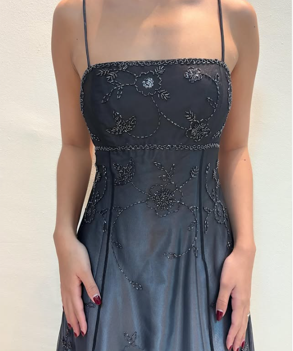 Silver Black Delicate Beaded Long Tulle Elegant Ball Gown Evening Dress Formal Birthday Party Dress Prom Dress gh3613