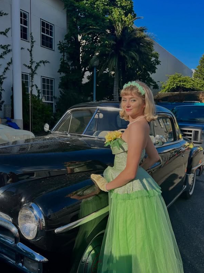 Light green retro elegant fashion long tulle ball gown evening dress graduation prom gh3669