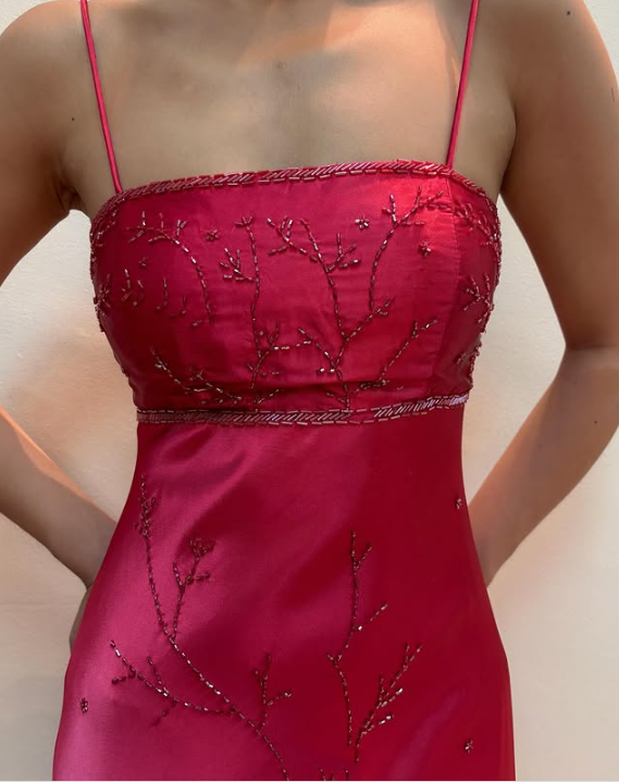 Pink Fashion Gradient Elegant Fairy Exquisite Beading Spaghetti Strap Long Satin Ball Gown Evening Dress Birthday Party Dress Prom Dress gh3760