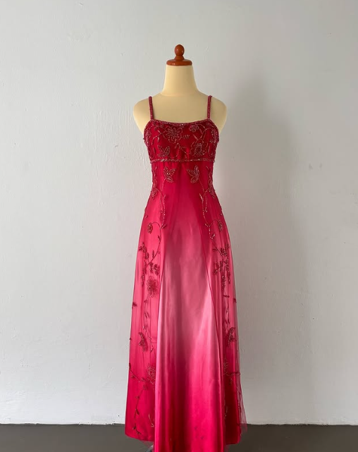 Pink Gorgeous Vintage Fashion Elegant Exquisite Beading Long Tulle Satin Ball Gown Evening Dress Party Dress Prom Dress gh3933