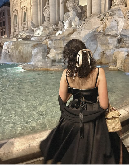 Black and White Princess Cute and Elegant A-line Spaghetti Straps Long Satin Tulle Party Dress Evening Dress Prom Dress Homecoming Dress gh4196