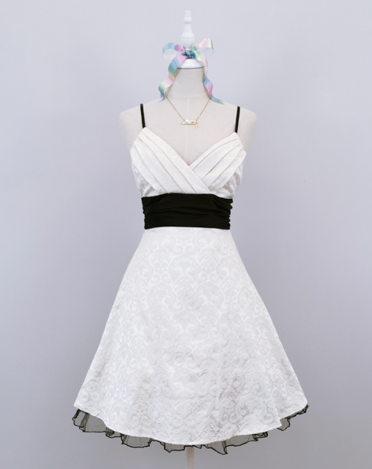 White Vintage Lace Short Chiffon Pleated Homecoming Dress gh4654