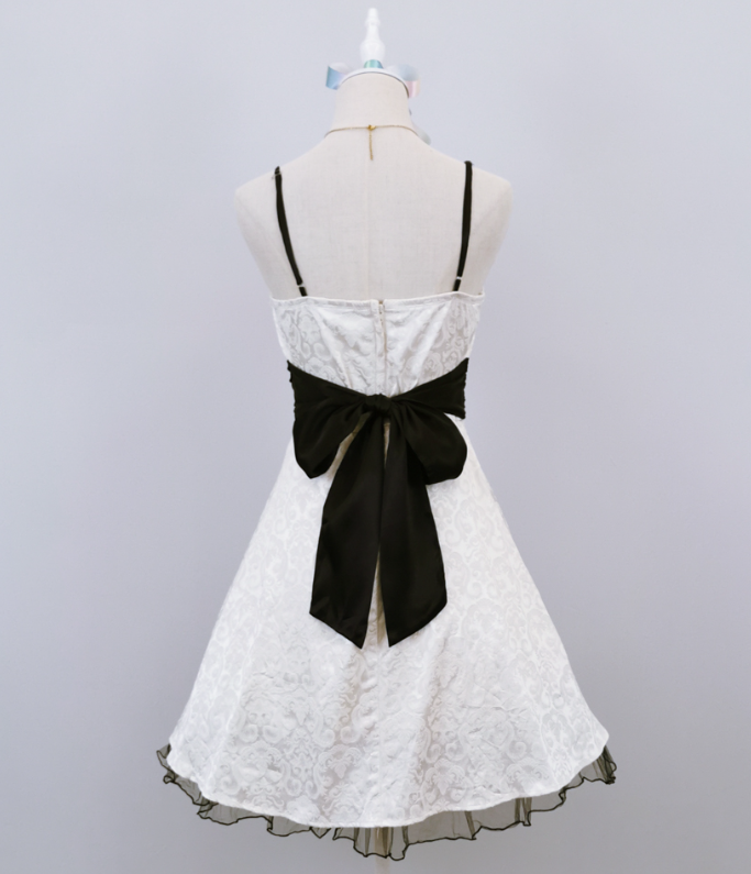 White Vintage Lace Short Chiffon Pleated Homecoming Dress gh4654