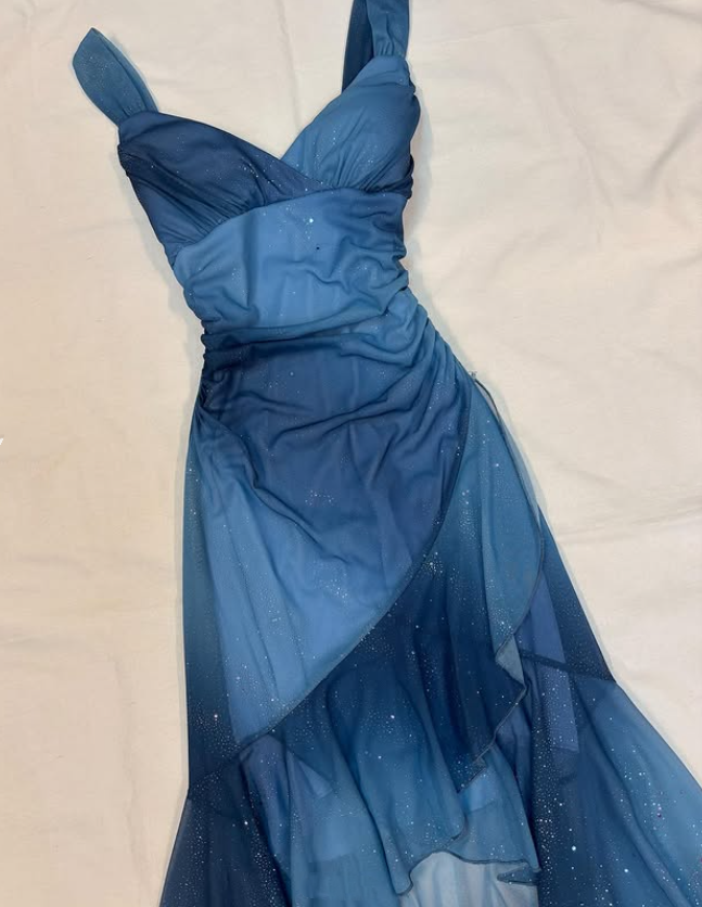 Blue Sparkling Short Chiffon Homecoming Dress Party Dress gh4743