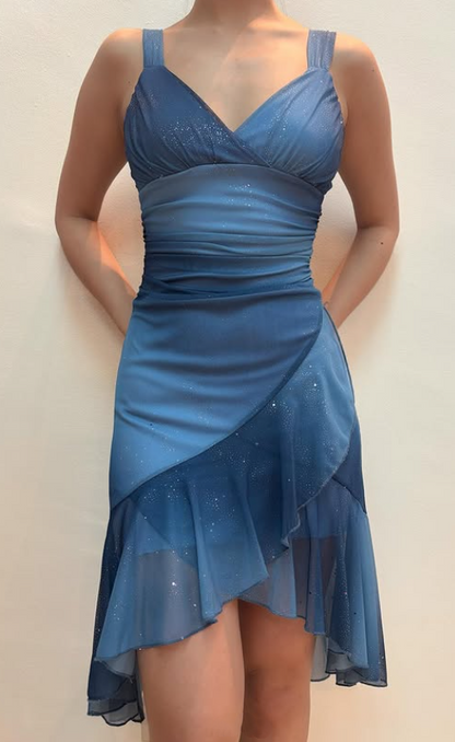 Blue Sparkling Short Chiffon Homecoming Dress Party Dress gh4743