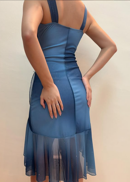 Blue Sparkling Short Chiffon Homecoming Dress Party Dress gh4743