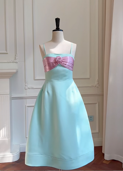 preppydressess -Green sweet cute short satin homecoming dress birthday party dress gh5100
