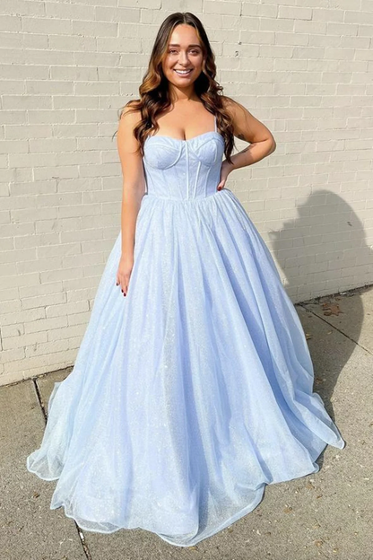 Shiny Tulle Open Back Pink/Blue Long Prom Dresses, Pink/Blue Tulle Formal Graduation Evening Dresses  gh1143
