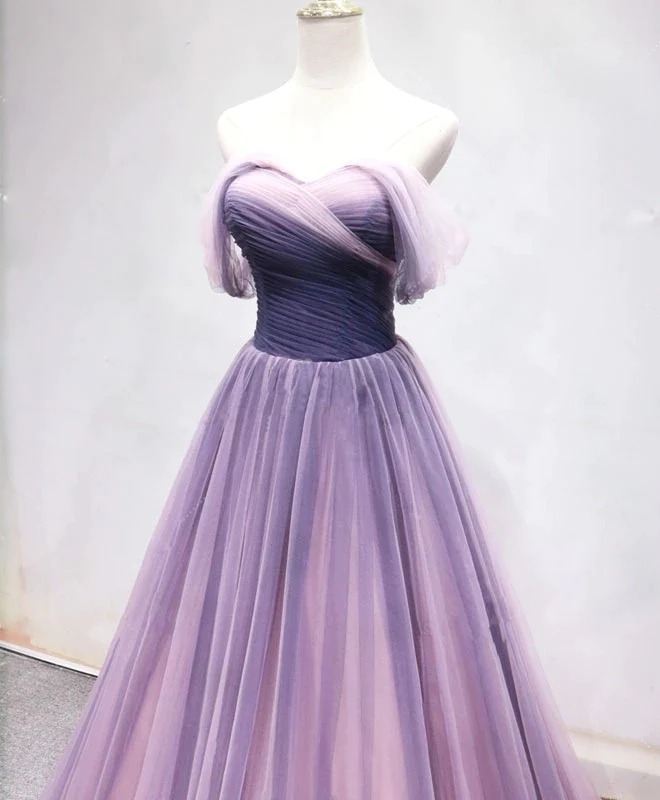 Beautiful Tulle Gradient Long A-Line Formal Dress, Sweetheart Party Gown gh444