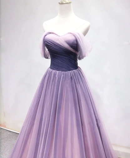 Beautiful Tulle Gradient Long A-Line Formal Dress, Sweetheart Party Gown gh444