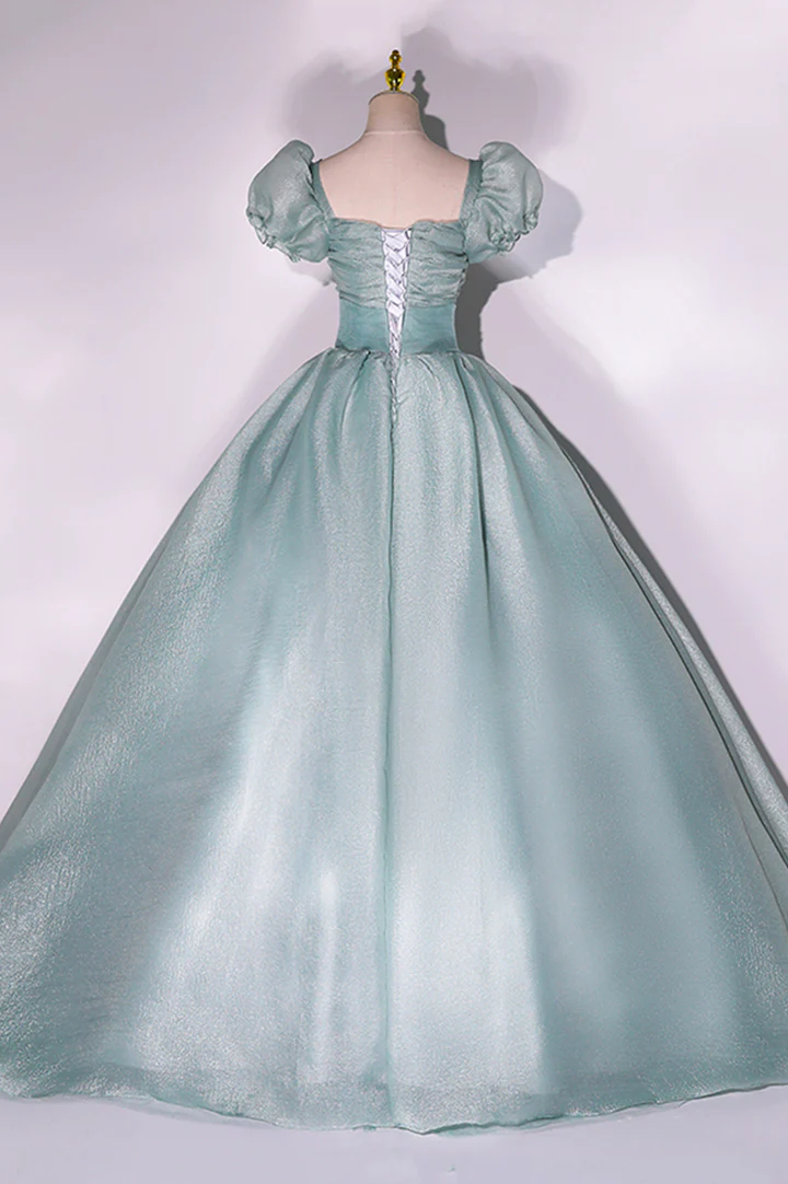 Green tulle long A line ball gown dress fashion dress  gh986