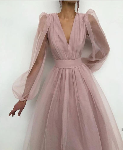 Lizakosht A line Evening Dress Promdress Short Simple Evening Gown Long Sleeves Robe De Soiree Formal Party Dresses Custom made gh817