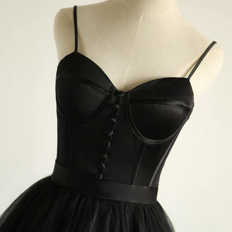 Charming Black Long Party Gowns, Black Evening Prom Dress gh516