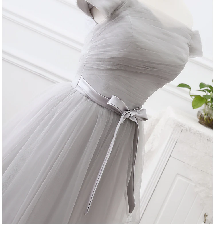 Grey Tulle Party Dress  Tulle Long Formal Gown New Long Grey Gown gh554