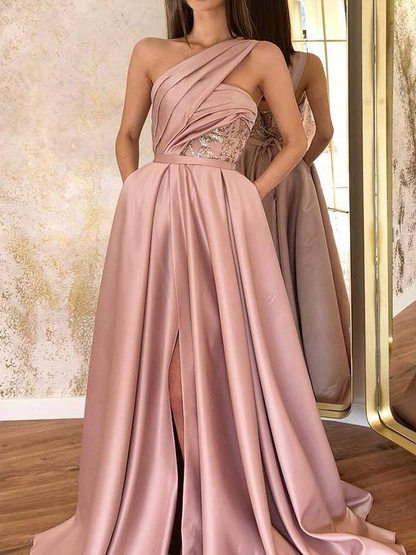 Woman Sexy Split Off-the-shoulder Maxi Evening Dress gh1173