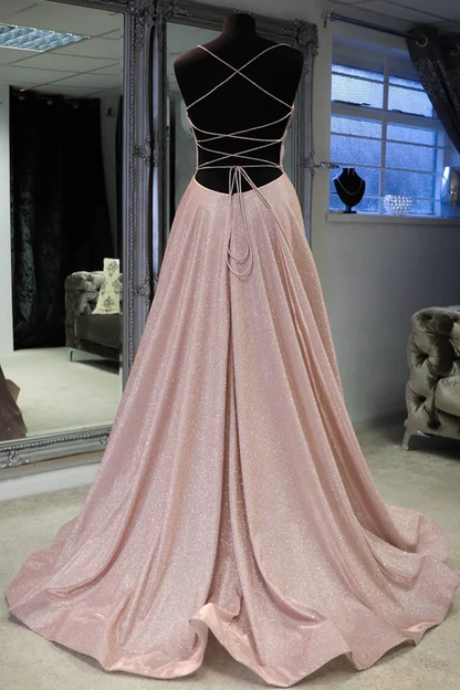 Shinning Prom Dress with Slit, Evening Dress, Special Occasion Dress, Formal Dress, Graduation School Party Gown  gh1043