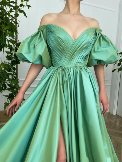 Emerald Iridescent Draped Gown  gh1842