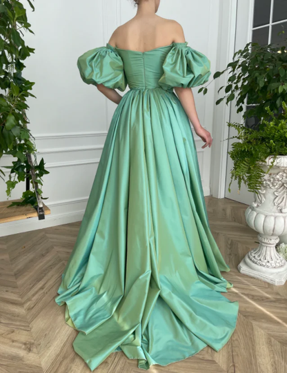 Emerald Iridescent Draped Gown  gh1842
