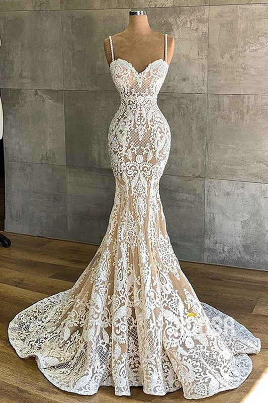 Exquisite Lace Sweetheart Mermaid Gown Bridal Dress gh2406