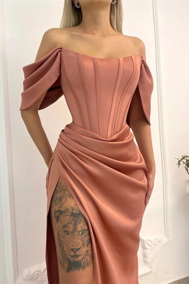 Long Evening Dress Mermaid With Slit Off-the-Shoulder gh2537