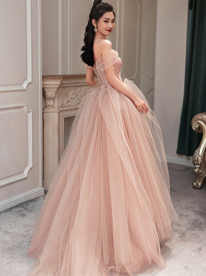 Peach Ball Gown with Off the Shoulder Top  gh2346