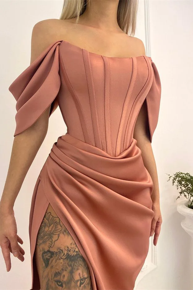 Long Evening Dress Mermaid With Slit Off-the-Shoulder gh2537