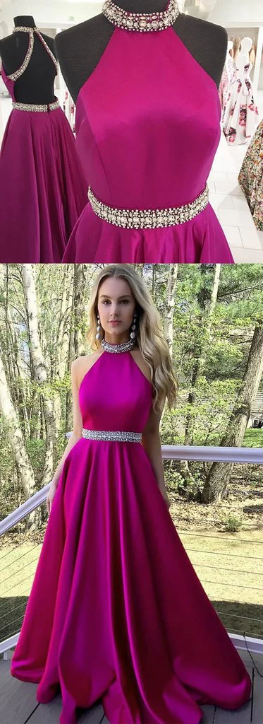 Prom Dress For Teens Halter Neckline, Prom Dresses, Graduation School Party Gown  gh2193