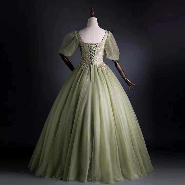 Elegant party dress,formal ball gown dress,green prom dress ,custom made gh2423