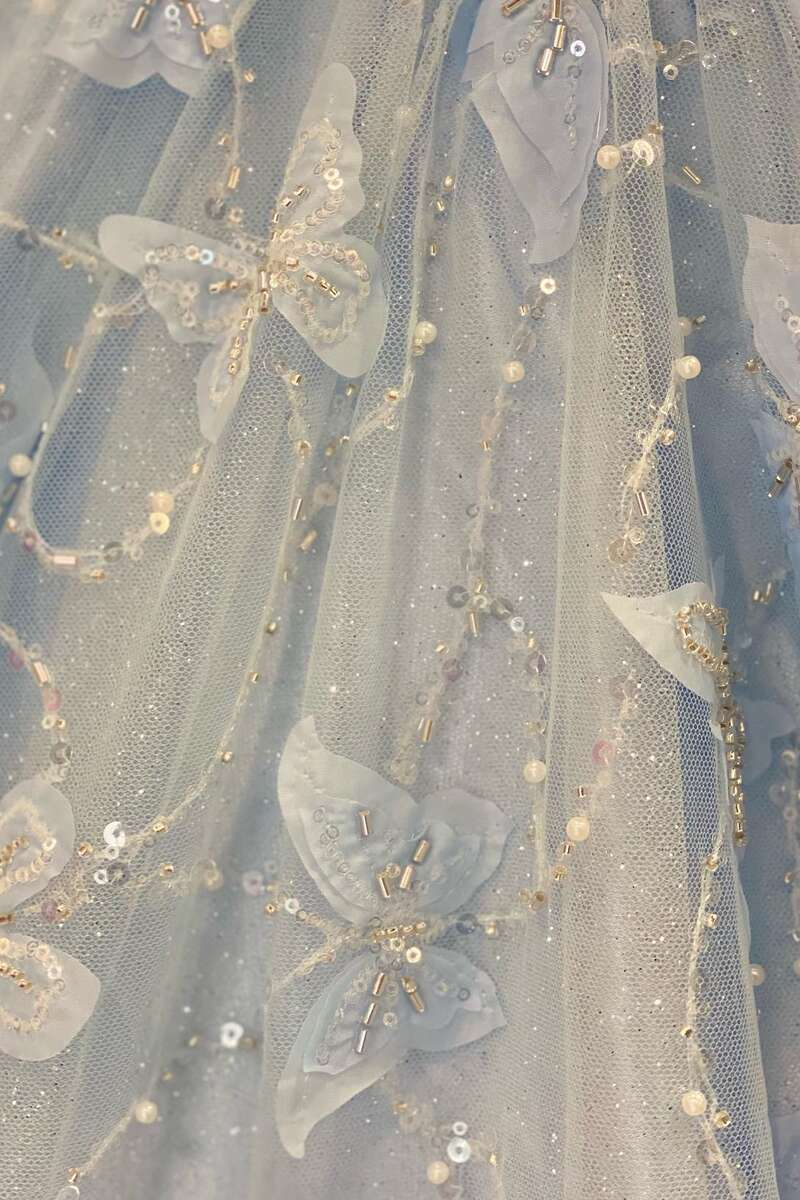 Light Blue Sweetheart Off-the-Shoulder A-line Prom Dress  gh2160