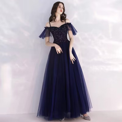 navy blue evening dress Prom Dress   cg16223