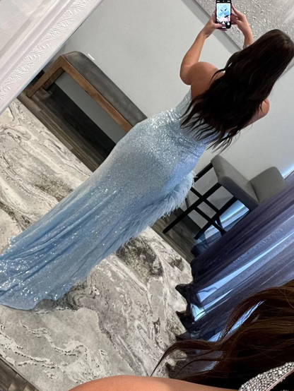 heath Strapless Sequin Prom Dress With Slit gh2692